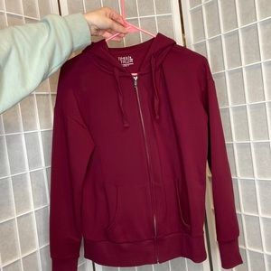 Maroon zip up jacket
